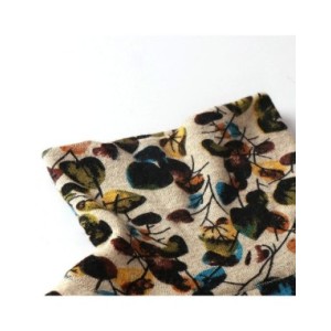 AIMEILI-Vestido holgado de manga larga con cuello alto para mujer, prenda elegante con estampado retro e informal para fiesta, o