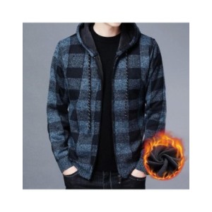 Suéter con capucha para hombre, Chaqueta de punto a cuadros de alta calidad, abrigo de invierno a la moda, ropa exterior masculi Suéter con capucha para hombre, Chaqueta de punto a cuadros de alta calidad, abrigo de invierno a la moda, ropa exterior masculi