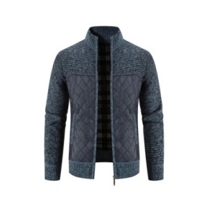 Suéter con capucha para hombre, Chaqueta de punto a cuadros de alta calidad, abrigo de invierno a la moda, ropa exterior masculi Suéter con capucha para hombre, Chaqueta de punto a cuadros de alta calidad, abrigo de invierno a la moda, ropa exterior masculi