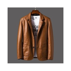 Chaqueta de cuero para hombre, traje Delgado, primavera y otoño Chaqueta de cuero para hombre, traje Delgado, primavera y otoño