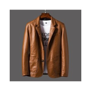 Chaqueta de cuero para hombre, traje Delgado, primavera y otoño