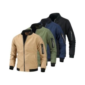 Chaqueta Bomber para hombre, abrigo informal con cremallera de Hip Hop, rompevientos, uniforme de béisbol, chaquetas de aviador,