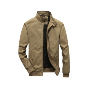 Chaqueta de trabajo de manga larga para hombre, chaqueta de Aviador lavada, gruesa, cálida, informal, Color sólido, con solapa f