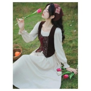 Vestido de algodón y lino de estilo francés para mujer, ropa Medieval de algodón, pradera, elegante, Mori, Retro, Vintage, para 