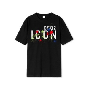 DSQ2 2023-camisetas de algodón para hombre, ropa deportiva con estampado de hoja de arce, de gran tamaño, de alta calidad, para 