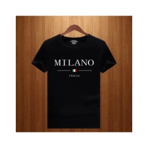 Camiseta de manga corta con estampado de letras de Milano para hombre, camisetas de lujo, ropa suelta de algodón puro, Tops suav