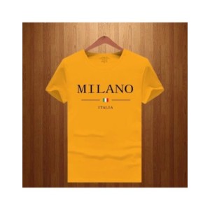 Camiseta de manga corta con estampado de letras de Milano para hombre, camisetas de lujo, ropa suelta de algodón puro, Tops suav Camiseta de manga corta con estampado de letras de Milano para hombre, camisetas de lujo, ropa suelta de algodón puro, Tops suav