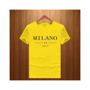 Camiseta de manga corta con estampado de letras de Milano para hombre, camisetas de lujo, ropa suelta de algodón puro, Tops suav Camiseta de manga corta con estampado de letras de Milano para hombre, camisetas de lujo, ropa suelta de algodón puro, Tops suav