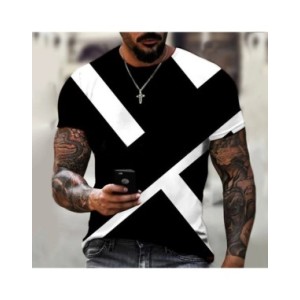 Camiseta con estampado 3D para hombre, camisa de cuello redondo de gran tamaño, holgada, informal, estilo Simple, Color blanco y