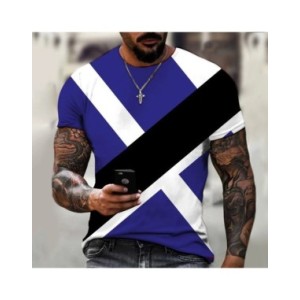 Camiseta con estampado 3D para hombre, camisa de cuello redondo de gran tamaño, holgada, informal, estilo Simple, Color blanco y Camiseta con estampado 3D para hombre, camisa de cuello redondo de gran tamaño, holgada, informal, estilo Simple, Color blanco y