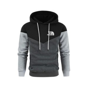 Sudadera con capucha de empalme para hombre, ropa de calle informal con estampado de The No Face, estilo Hip Hop, jersey de lana Sudadera con capucha de empalme para hombre, ropa de calle informal con estampado de The No Face, estilo Hip Hop, jersey de lana