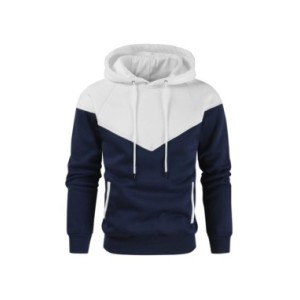 Sudadera con capucha de retales para hombre, ropa informal de lana suelta, ropa de calle cálida, Top deportivo con capucha de mo