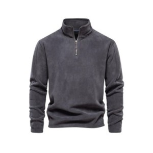 AIOPESON-Chaqueta polar gruesa y cálida para hombre, jersey con cremallera y cuello, sudadera de marca de calidad, chaqueta de c