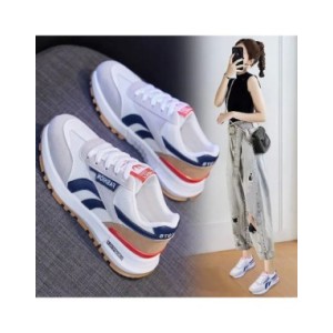 Zapatillas de deporte para Mujer, zapatos deportivos informales a la moda, con cordones, de malla transpirable, para correr, 36-