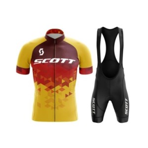 SCOTT-Conjunto de Maillot y pantalones cortos para ciclismo, traje de manga corta para bicicleta, 2024