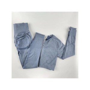 Conjunto de Yoga sin costuras para mujer, ropa deportiva de entrenamiento, Top corto de manga larga, Leggings de cintura alta, t Conjunto de Yoga sin costuras para mujer, ropa deportiva de entrenamiento, Top corto de manga larga, Leggings de cintura alta, t