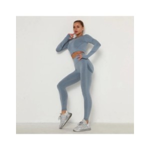 Conjuntos de Yoga de manga larga para mujer, ropa deportiva de entrenamiento para gimnasio, traje deportivo para Fitness, Leggin Conjuntos de Yoga de manga larga para mujer, ropa deportiva de entrenamiento para gimnasio, traje deportivo para Fitness, Leggin
