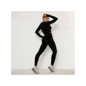 Conjuntos de Yoga de manga larga para mujer, ropa deportiva de entrenamiento para gimnasio, traje deportivo para Fitness, Leggin Conjuntos de Yoga de manga larga para mujer, ropa deportiva de entrenamiento para gimnasio, traje deportivo para Fitness, Leggin