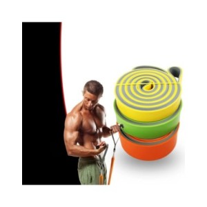 Bandas de resistencia de doble Color para ejercicios de estiramiento, banda asistida de goma Unisex, para Fitness, gimnasio