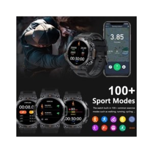 MELANDA-reloj inteligente K56 para hombre, accesorio de pulsera resistente al agua con pantalla HD de 1,39 pulgadas, Bluetooth,  MELANDA-reloj inteligente K56 para hombre, accesorio de pulsera resistente al agua con pantalla HD de 1,39 pulgadas, Bluetooth,