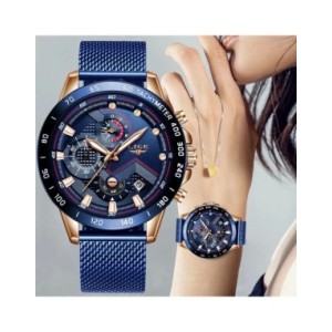 LIGE-reloj de oro rosa de lujo para mujer, pulsera deportiva de cuarzo, resistente al agua, novedad