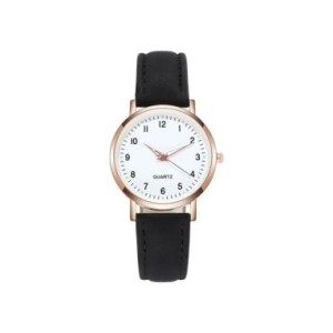 Reloj de pulsera con correa de cuero para mujer, cronógrafo sencillo de cuarzo con esfera pequeña, informal, a la moda, novedad