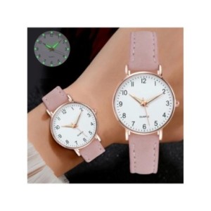 Reloj de pulsera con correa de cuero para mujer, cronógrafo sencillo de cuarzo con esfera pequeña, informal, a la moda, novedad
