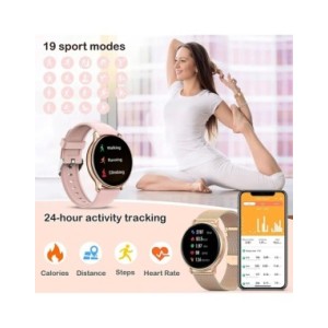 Reloj inteligente con Bluetooth para hombre y mujer, pulsera de acero con Dial personalizado, seguimiento de actividad deportiva