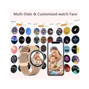 Reloj inteligente con Bluetooth para hombre y mujer, pulsera de acero con Dial personalizado, seguimiento de actividad deportiva