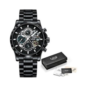 LIGE-Reloj de pulsera de cuarzo para mujer, accesorio deportivo de lujo, de acero creativo, color dorado, a la moda