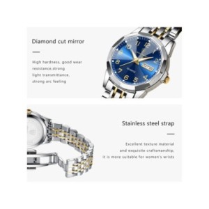 POEDAGAR-Reloj de pulsera de lujo para mujer, cronógrafo de cuarzo resistente al agua, luminoso, con fecha, de acero inoxidable