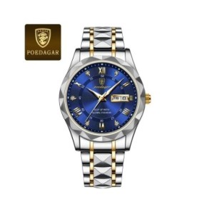 POEDAGAR-reloj de pulsera de lujo para hombre, cronógrafo de cuarzo, de acero inoxidable, luminoso, resistente al agua, con fech POEDAGAR-reloj de pulsera de lujo para hombre, cronógrafo de cuarzo, de acero inoxidable, luminoso, resistente al agua, con fech