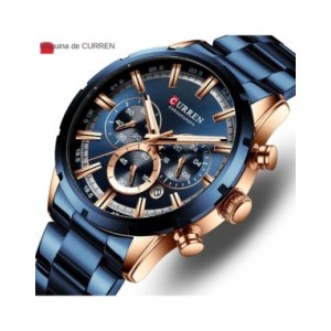 CURREN Reloj Lujoso para Hombre, Marca Superior, Cuarzo, Deportivo, Reloj Masculino, Acero Original, Impermeable, Cronógrafo de  CURREN Reloj Lujoso para Hombre, Marca Superior, Cuarzo, Deportivo, Reloj Masculino, Acero Original, Impermeable, Cronógrafo de