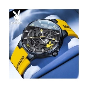 PLAYBOY-Reloj de pulsera luminoso para hombre, cronógrafo de cuarzo, informal, resistente al agua, de lujo, de alta calidad PLAYBOY-Reloj de pulsera luminoso para hombre, cronógrafo de cuarzo, informal, resistente al agua, de lujo, de alta calidad