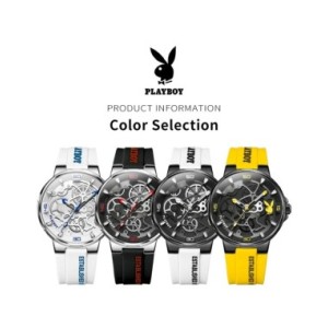 PLAYBOY-Reloj de pulsera luminoso para hombre, cronógrafo de cuarzo, informal, resistente al agua, de lujo, de alta calidad PLAYBOY-Reloj de pulsera luminoso para hombre, cronógrafo de cuarzo, informal, resistente al agua, de lujo, de alta calidad