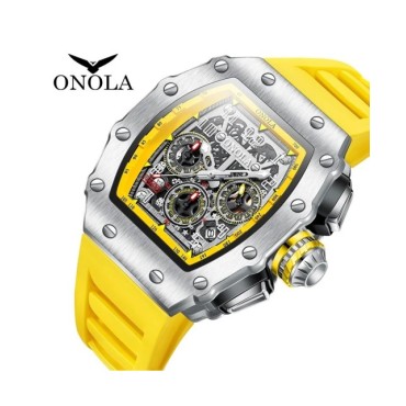 ONOLA-Reloj de pulsera de lujo para hombre, cronógrafo multifunción, deportivo, resistente al agua, luminoso, informal, de cuarz