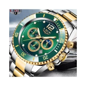 LIGE-reloj analógico de acero inoxidable para hombre, accesorio de pulsera de cuarzo resistente al agua con cronógrafo, compleme LIGE-reloj analógico de acero inoxidable para hombre, accesorio de pulsera de cuarzo resistente al agua con cronógrafo, compleme