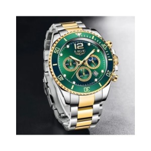 LIGE-reloj analógico de acero inoxidable para hombre, accesorio de pulsera de cuarzo resistente al agua con cronógrafo, compleme LIGE-reloj analógico de acero inoxidable para hombre, accesorio de pulsera de cuarzo resistente al agua con cronógrafo, compleme