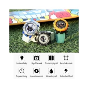 SMAEL-reloj deportivo para hombre, cronómetro analógico de cuarzo con pantalla Digital LED, resistente al agua, color verde y na SMAEL-reloj deportivo para hombre, cronómetro analógico de cuarzo con pantalla Digital LED, resistente al agua, color verde y na