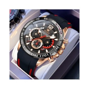 OLEVS-reloj de cuarzo con correa de goma para hombre, cronógrafo Original, luminoso, resistente al agua, con fecha y semana OLEVS-reloj de cuarzo con correa de goma para hombre, cronógrafo Original, luminoso, resistente al agua, con fecha y semana