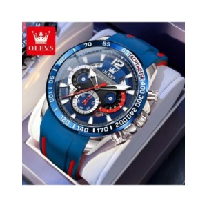 OLEVS-reloj de cuarzo con correa de goma para hombre, cronógrafo Original, luminoso, resistente al agua, con fecha y semana OLEVS-reloj de cuarzo con correa de goma para hombre, cronógrafo Original, luminoso, resistente al agua, con fecha y semana