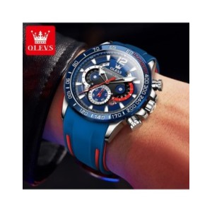 OLEVS-reloj de cuarzo con correa de goma para hombre, cronógrafo Original, luminoso, resistente al agua, con fecha y semana OLEVS-reloj de cuarzo con correa de goma para hombre, cronógrafo Original, luminoso, resistente al agua, con fecha y semana