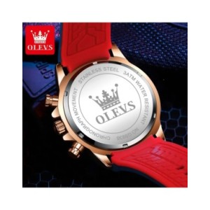 OLEVS-reloj de cuarzo con correa de goma para hombre, cronógrafo Original, luminoso, resistente al agua, con fecha y semana OLEVS-reloj de cuarzo con correa de goma para hombre, cronógrafo Original, luminoso, resistente al agua, con fecha y semana