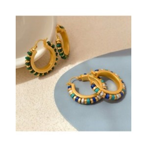 Pendientes de aro de piedras verdes para mujer, joyería Retro, diseño de lujo, alta calidad, latón, Metal, Color dorado, gran of Pendientes de aro de piedras verdes para mujer, joyería Retro, diseño de lujo, alta calidad, latón, Metal, Color dorado, gran of