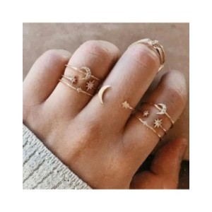 Juego de Anillos de cristal Vintage para mujer, anillo hueco geométrico de mariposa y Perla, joyería ajustable, joyería Funk Juego de Anillos de cristal Vintage para mujer, anillo hueco geométrico de mariposa y Perla, joyería ajustable, joyería Funk