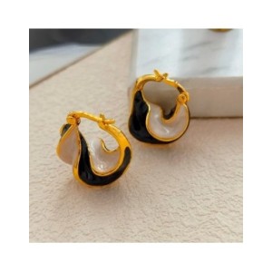 Pendientes azules geométricos de Metal de latón para niña y mujer, Joyería Moderna de diseño bonito, alta calidad, regalo de ten Pendientes azules geométricos de Metal de latón para niña y mujer, Joyería Moderna de diseño bonito, alta calidad, regalo de ten
