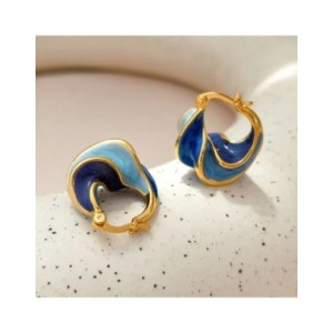 Pendientes azules geométricos de Metal de latón para niña y mujer, Joyería Moderna de diseño bonito, alta calidad, regalo de ten Pendientes azules geométricos de Metal de latón para niña y mujer, Joyería Moderna de diseño bonito, alta calidad, regalo de ten