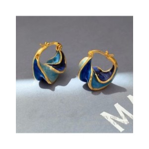 Pendientes azules geométricos de Metal de latón para niña y mujer, Joyería Moderna de diseño bonito, alta calidad, regalo de ten Pendientes azules geométricos de Metal de latón para niña y mujer, Joyería Moderna de diseño bonito, alta calidad, regalo de ten
