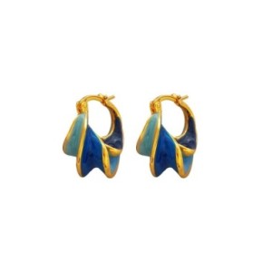 Pendientes azules geométricos de Metal de latón para niña y mujer, Joyería Moderna de diseño bonito, alta calidad, regalo de ten Pendientes azules geométricos de Metal de latón para niña y mujer, Joyería Moderna de diseño bonito, alta calidad, regalo de ten