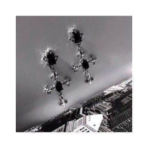 Pendientes de Cruz gótica negra para mujer, joyería Punk para Halloween, creatividad, moda, joyería de declaración hermosa, rega Pendientes de Cruz gótica negra para mujer, joyería Punk para Halloween, creatividad, moda, joyería de declaración hermosa, rega